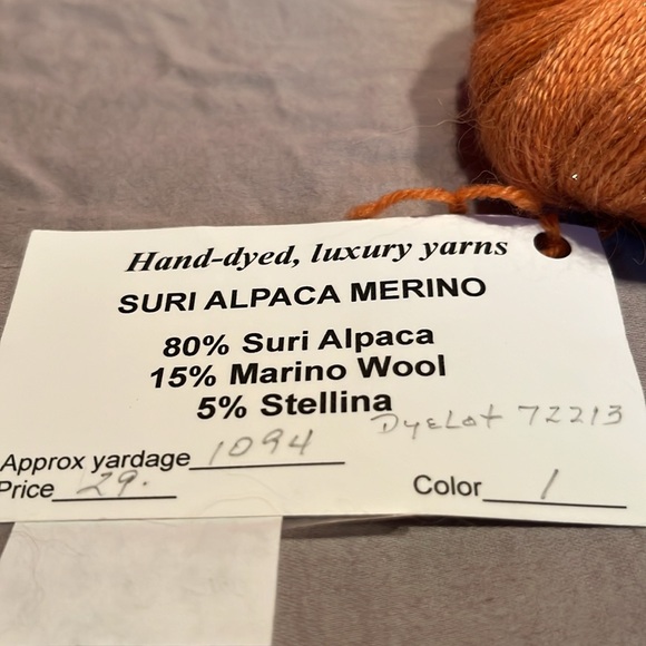 Hand Dyed Suri Alpaca Merino Yarn - Picture 3 of 3